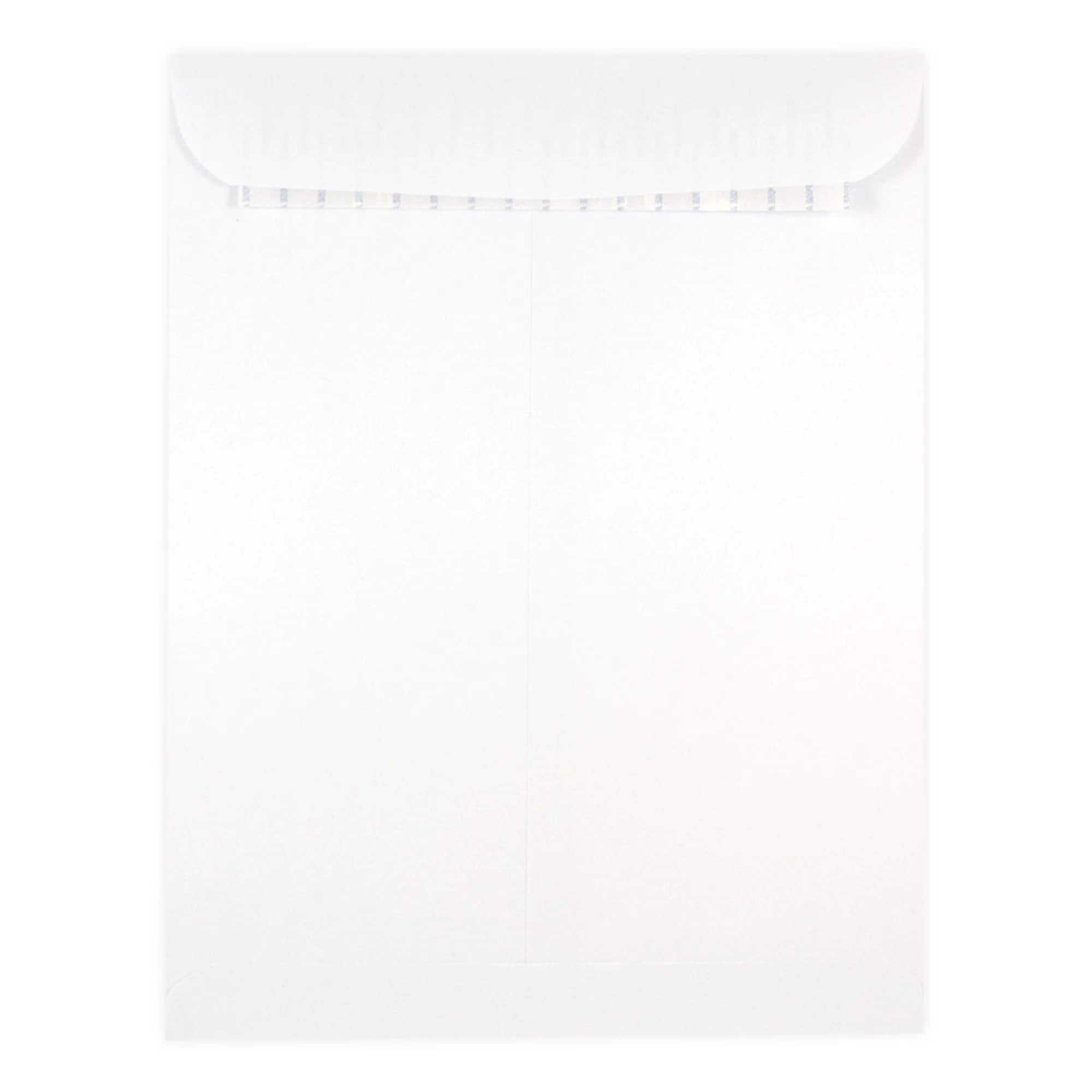 JAM Paper 9.5" x 12.5" White Open End Catalog Commercial Envelopes with Peel & Seal Closure